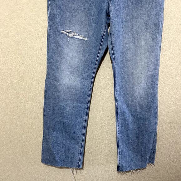 MADEWELL Women Jeans Size 28P Blue 90s Straight-Leg Ripped-Edition Raw-Hem NWT - Picture 5 of 12